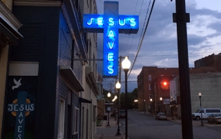 Jesus Saves Neon Sign