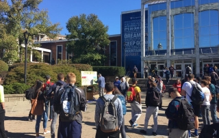 Matt Smart doing sketch evangelism at WVU